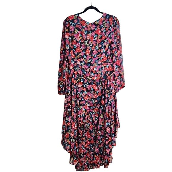 MSK maxi dress multicolor floral sheer overlay & sleeves Boho Cottagecore M - Picture 2 of 6